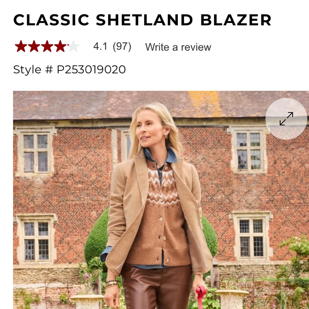 Talbots Shetland Wool Blazer Size Womens Plus Size 22W Camel / Tan New W/ Tags!